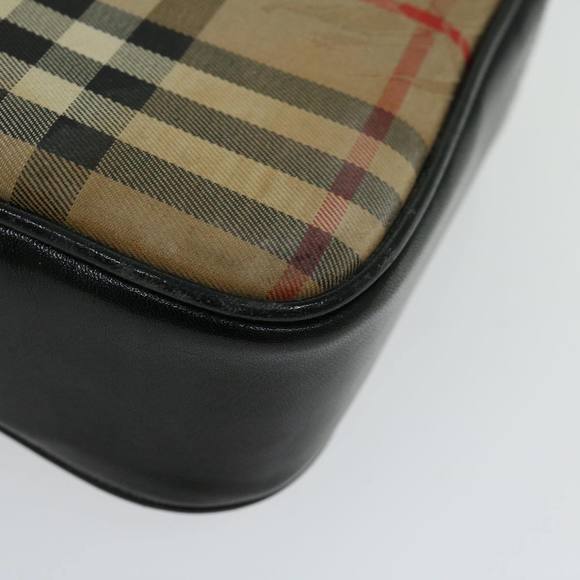 BURBERRY Nova Check Shoulder Bag Canvas Beige Black Auth 66162 - Picture 14 of 16